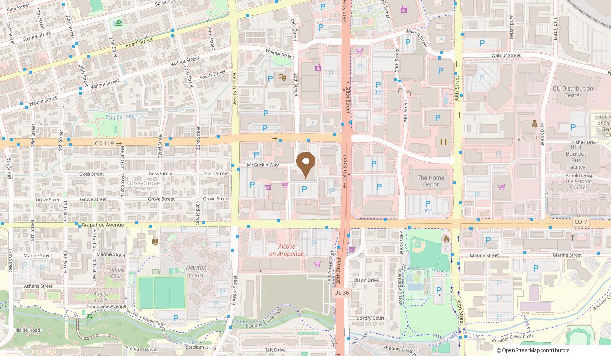 Map: 2660 Canyon Blvd A-16 Suite 16, Boulder, CO 80302