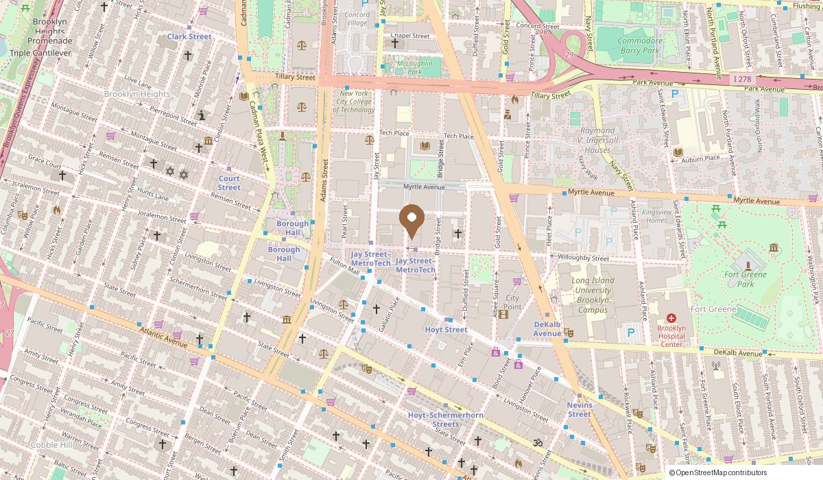 Map: 81 Willoughby st B9, Brooklyn, NY 11201