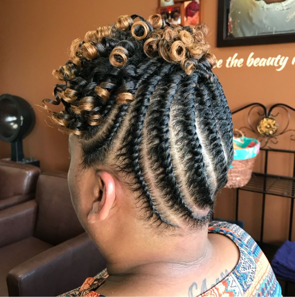Hair work by Kinky Curly Beauty's Hair Studio