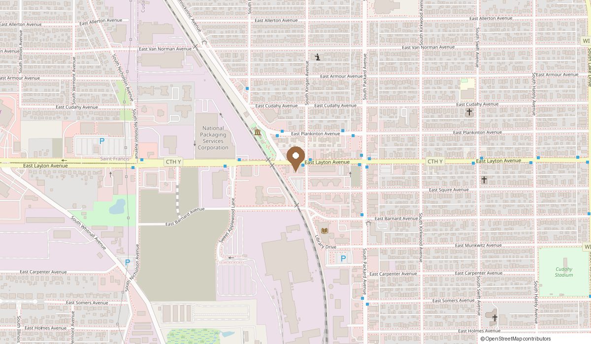 Map: 3465 East Layton Avenue Hair Paint Salon, Cudahy, WI 53110