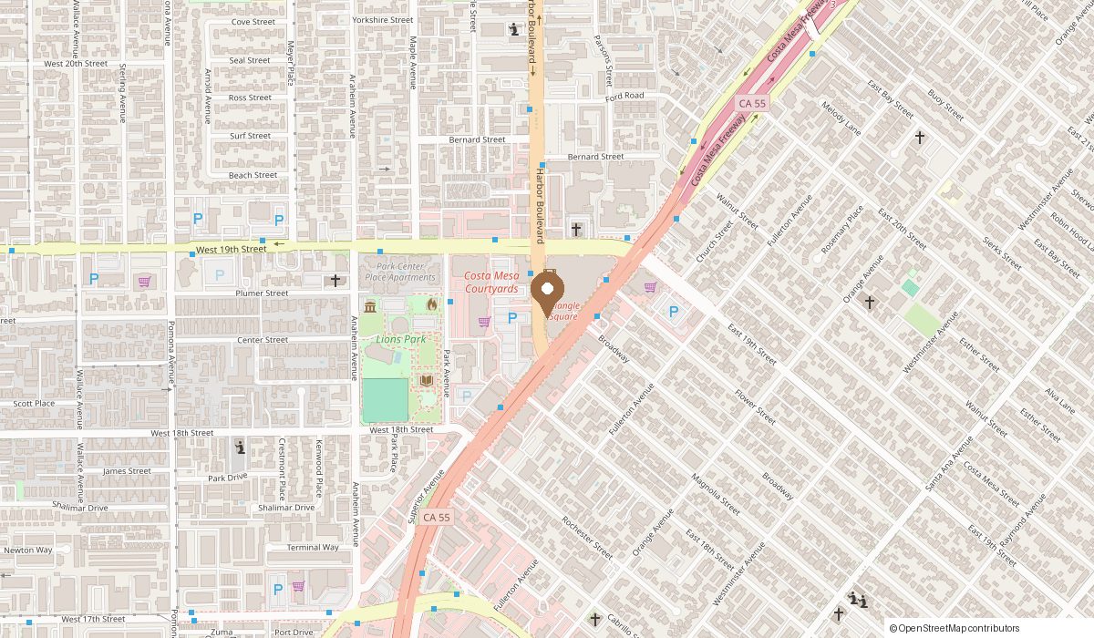 Map: 1870 Harbor Blv, 2nd Floor Studio 43, Costa Mesa, CA 92627