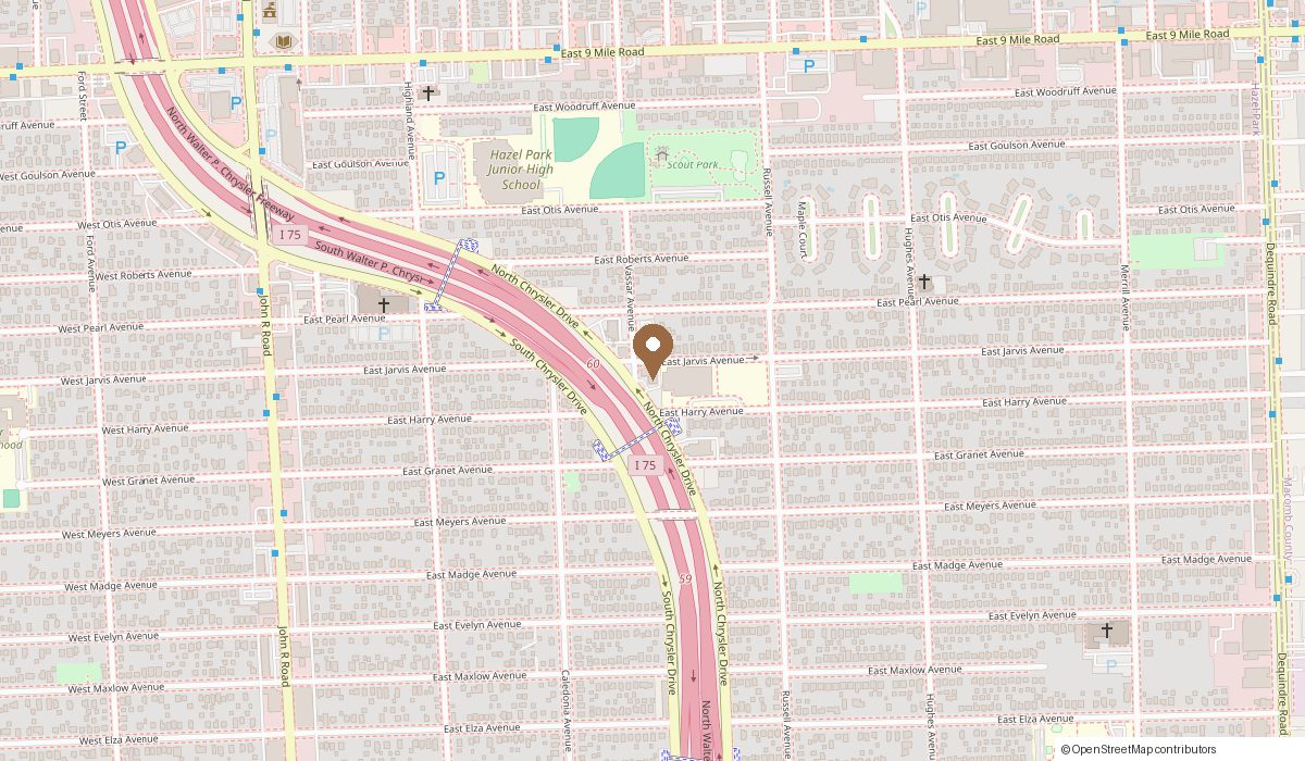 Map: Shellnut Bros 21930 Vassar Ave., Hazel Park, MI 48030